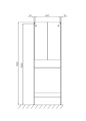 Шкаф для стиральной машины AQUATON ЛОНДРИ 60 белый глянец (1A260503LH010)