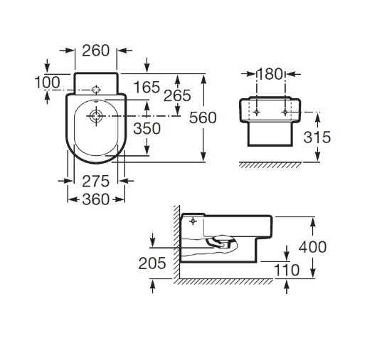 Z HAPPENING Биде подвесное, 560 мм