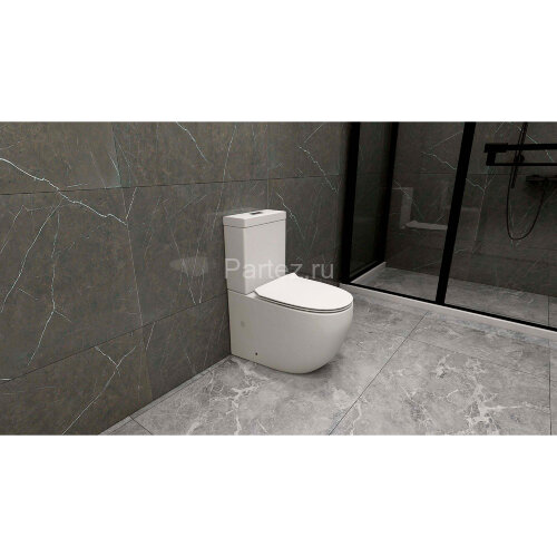 Унитаз-компакт Azario CORSA 630x380x830 напольный, безободковый с бачком и сиденьем микролифт (AZ-20