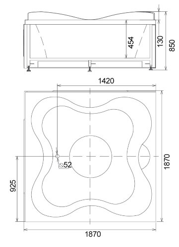 Акриловая ванна Gemy G9089 K R