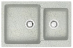 Кухонная мойка AZARIO Grand 765х500х190 двойная, искусственный мрамор, цвет Светло серый (CS00079906