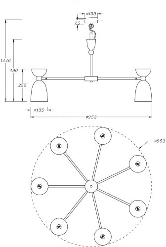 Подвесная люстра Maytoni MOD113PL-07W
