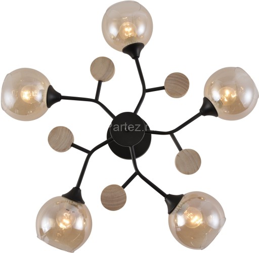 Потолочная люстра Reluce 01501-0.3-05 BK+WOOD