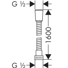 Hansgrohe 28136000 Металлический шланг Sensoflex 1,60 м, 1/2