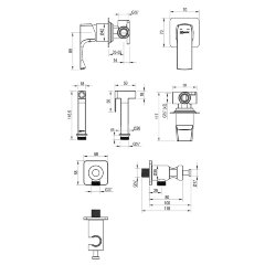 Смеситель Lemark Ursus LM7219BG с гигиеническим душем встраиваемый