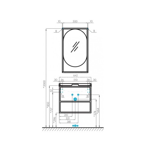 Тумба под раковину AQUATON Лофт Фабрик 65, дуб кантри (1A242301LTDY0)