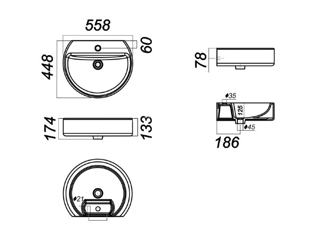 Раковина Sanita Luxe Best Luxe 55, белая (BSTSLWB01)