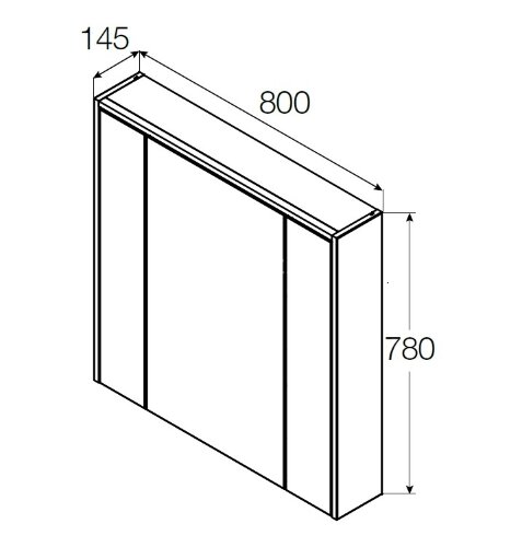 Зеркальный шкаф Roca Ronda 80 см, бетон/белый матовый (Z.RU93.0.300.9)
