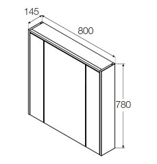 Зеркальный шкаф Roca Ronda 80 см, бетон/белый матовый (Z.RU93.0.300.9)
