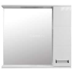 Зеркало-шкаф Loranto Дина 75, 750х700х140 правостороннее, белое (CS00049720)
