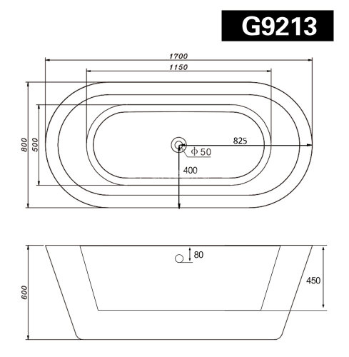Акриловая ванна Gemy G9213