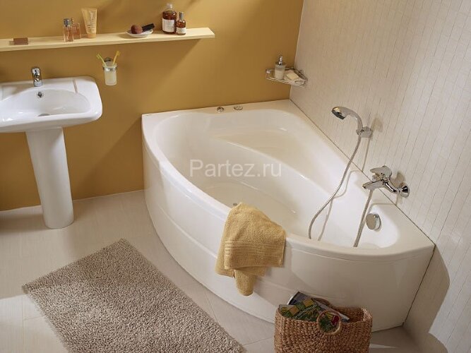 Ванна акриловая Santek Гоа асимметричная 150х100 левосторонняя белая