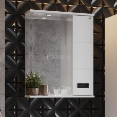 Зеркало-шкаф Onika Балтика Black 58.01 LED-светильник, правосторонний, белый (205846)