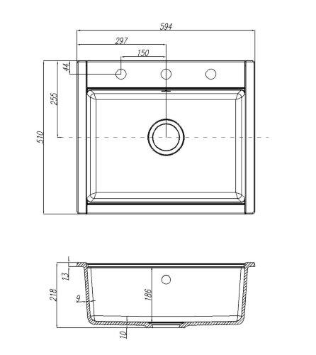 Кухонная мойка AQUATON Делия 60, кофе (1A715232LD280)
