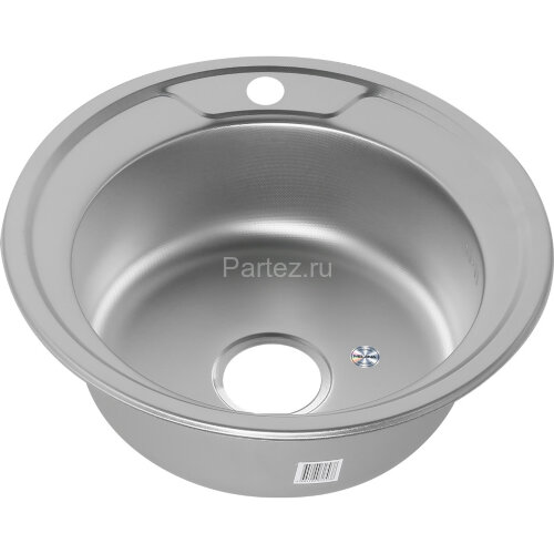 Мойка 490 MELANA 0,6/170 ДЕКОР врезная круглая с сифоном (151Dt *15)