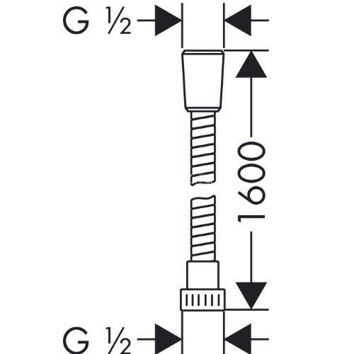 Hansgrohe 28276000 Шланг Isiflex 1,60 м, 1/2