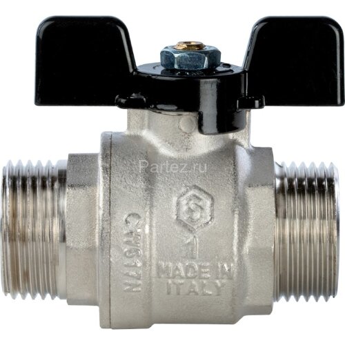 Кран шаровой полнопроходной НР/НР бабочка 1" Stout
