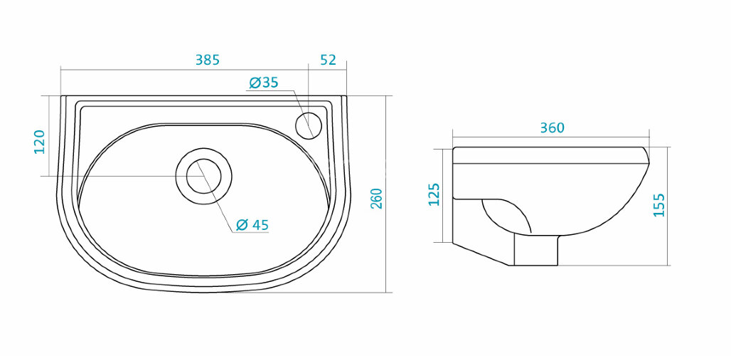 Раковина Santek Бриз-40", белая (1.WH11.0.445)