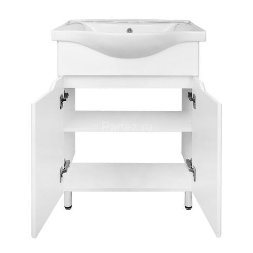 Комплект тумба Палермо 55Н 560х445х840 напольная, с раковиной Basic 55, белый (CS00092519)