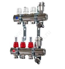 Коллекторная группа НЕРЖ. с расходомерами в сборе 1&quot;х3х3/4&quot;EK VALTEC