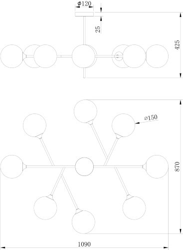 Потолочная люстра Freya FR5115PL-08BZ