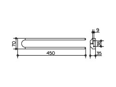 Полотенцедержатель Keuco Collection Moll двойной неповоротный 45 см, хром (12718010000)