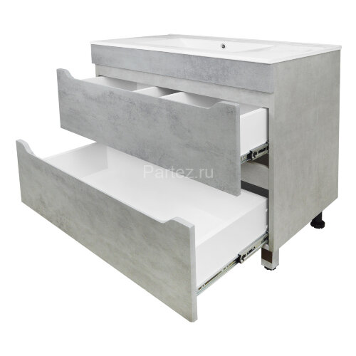Комплект тумба Loranto Florena 80 810х470х810 напольная, с раковиной Azario Leon, светлый бетон (CS0