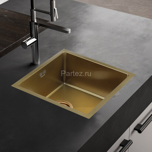 Мойка 4545 MELANA ProfLine 1,2/220 САТИН ЗОЛОТО  врезная квадратная D4545HG