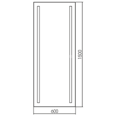 Зеркало напольное AZARIO Монреаль 600х1500 алюминиевый профиль, c подсветкой и диммером, выключатель