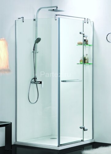 Душевое ограждение Azario MONTREAL 900х900х2000 R, со стеклянной полкой, без поддона, прозрачное стекло 8 мм, цвет профиля серебро (AZ-NWG1231-R)